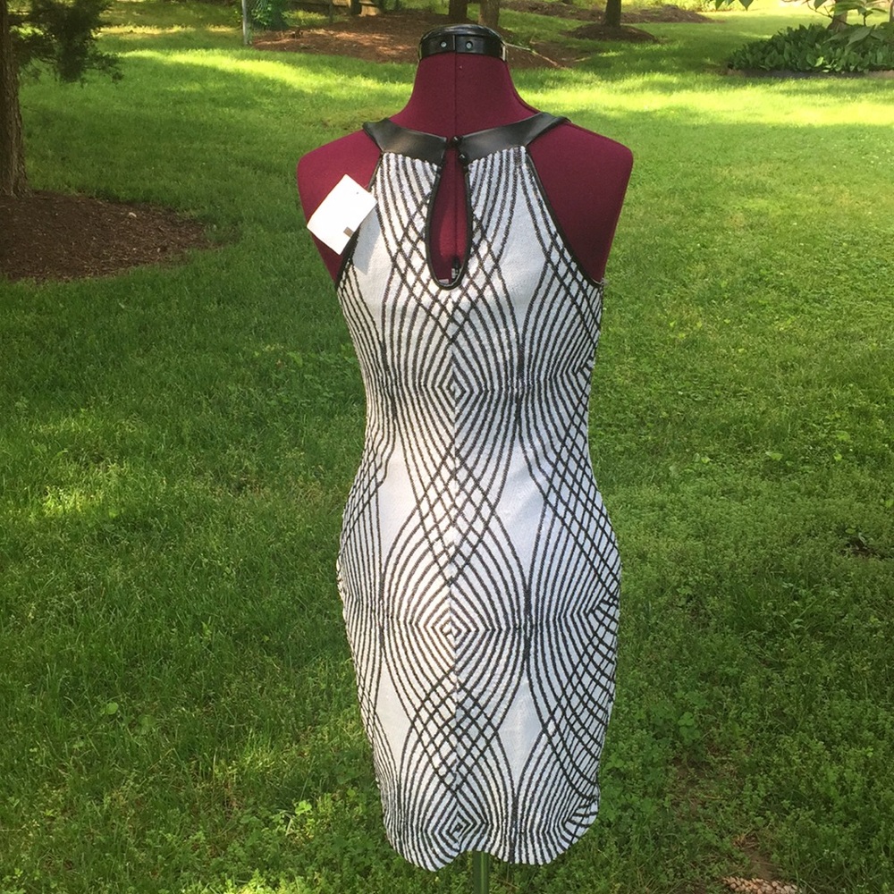 Bailey Blue,sequined dress, M, black & white NWT - Picture 4 of 7